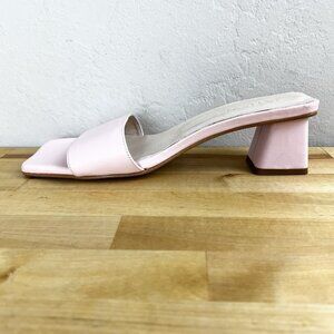 SVEGAN Alohas Pink Mules Block Heel Sandals Size EU 40 US 9 Slip-On Square Toe‎
